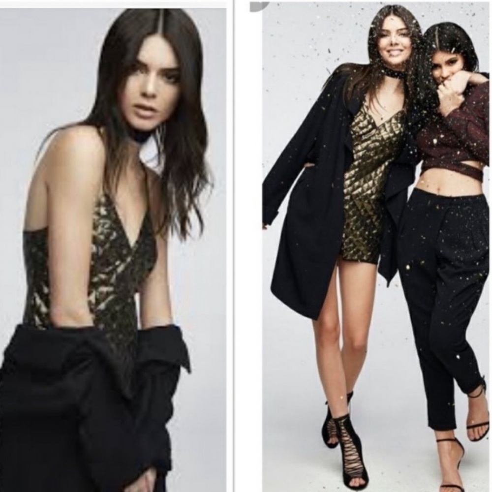 Kendall + Kylie Gold Sequin Romper (NWT)